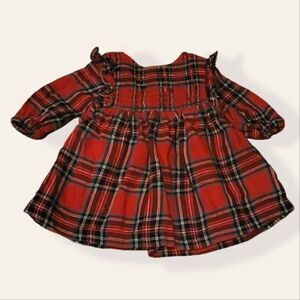 Old Navy Flannel Smocked Tartan Plaid Smocked Baby Dress